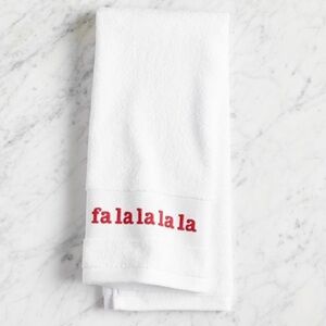 Pottery Barn fa la la Christmas Hand Towels NWT